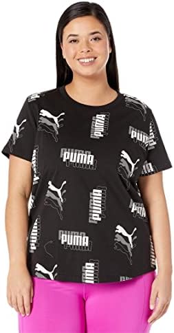 PUMA Women's Power All Over Baskılı Tişört (Büyük Beden Olarak Mevcuttur)