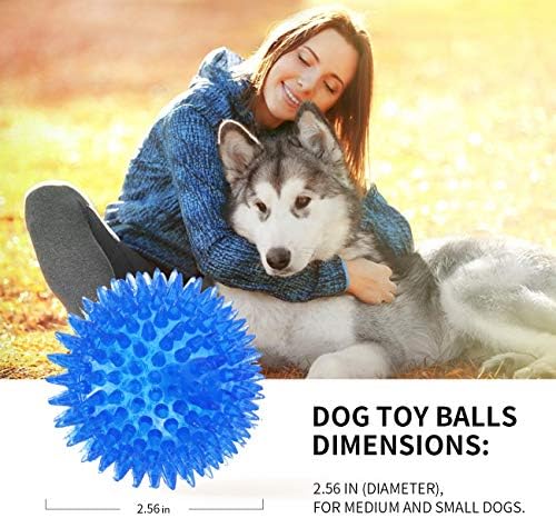 Newthinking Köpek Dikenli Top Oyuncaklar, Köpek Gıcırtılı Çiğnemek Topları ile Ultra Kabarık, Dayanıklı TPR Kauçuk