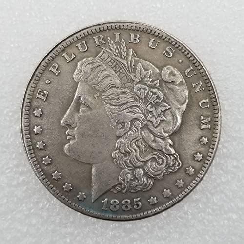 QİNGFENG Antika El Sanatları 1885 Pirinç Gümüş Kaplama Morgan Gümüş Dolar Yabancı Gümüş Dolar Antika