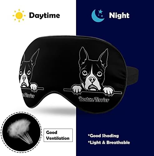 Boston Terrier Uyku Maskesi Yumuşak Körü Körüne Taşınabilir Göz Maskesi Erkekler Kadınlar için Ayarlanabilir Kayış