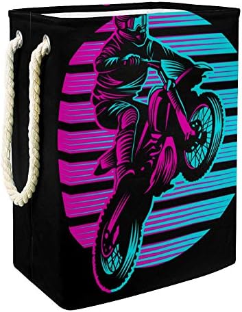 Inhomer Motocross Sunset Retro 300D Oxford PVC Su Geçirmez Giysiler Sepet Büyük çamaşır sepeti Battaniye Giyim Oyuncaklar