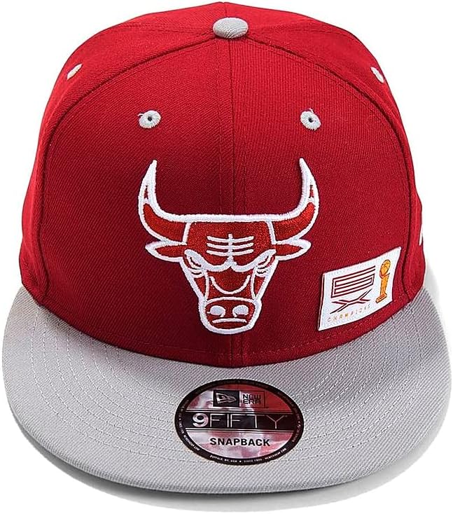 Yeni Dönem Chicago Bulls 9 ELLİ 6X NBA Finalleri Şampiyonlar Retro Kanca Snapback Kap, 2 Ton Şapka Kırmızı Gri