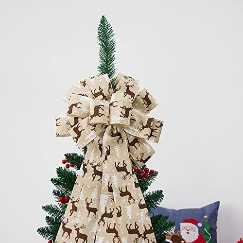 Noel Ağacı Üst Dekorasyon Kolye Büyük Yay Noel Ağacı Kolye Bez Şerit Kapalı Asılı Noel Süslemeleri