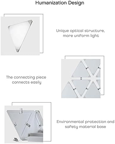 Akıllı ışık panelleri, duvar lambası akıllı ortam ışığı panosu, üçgen kombinasyonu, LED kuantum ışığı, uygulama kontrol