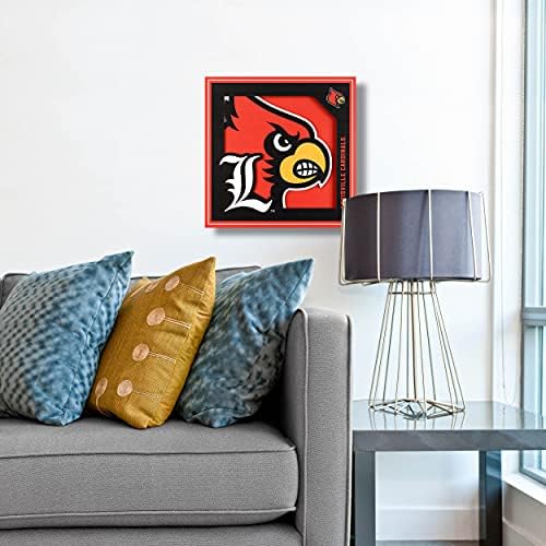YouTheFan NCAA Louisville Kardinaller 3D Logo Serisi Duvar Sanatı-12x12