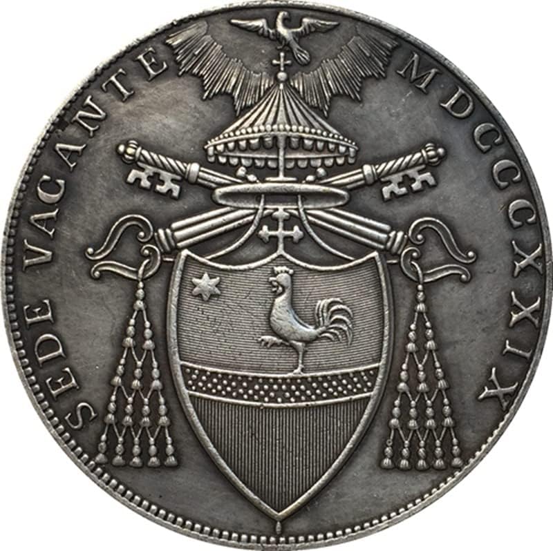 QİNGFENG 1829 İtalyan Sikke Saf Bakır Gümüş Kaplama Antika Gümüş Dolar Para El Sanatları Koleksiyonu Üflenebilir