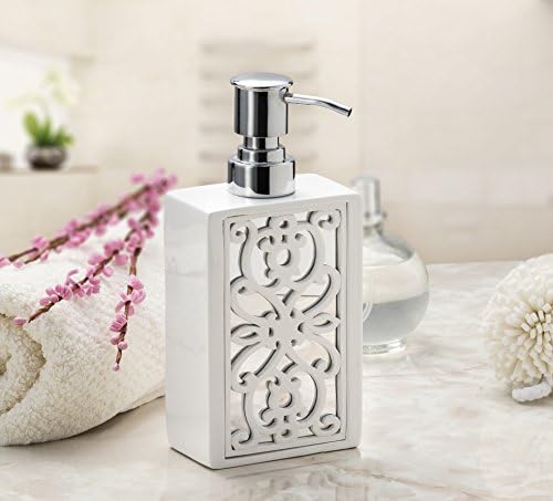 Yaratıcı Kokular Banyo için Beyaz El Sabunu Dispenseri-Tezgah için Dekoratif Banyo sabunu Dispenseri-Dayanıklı Metal