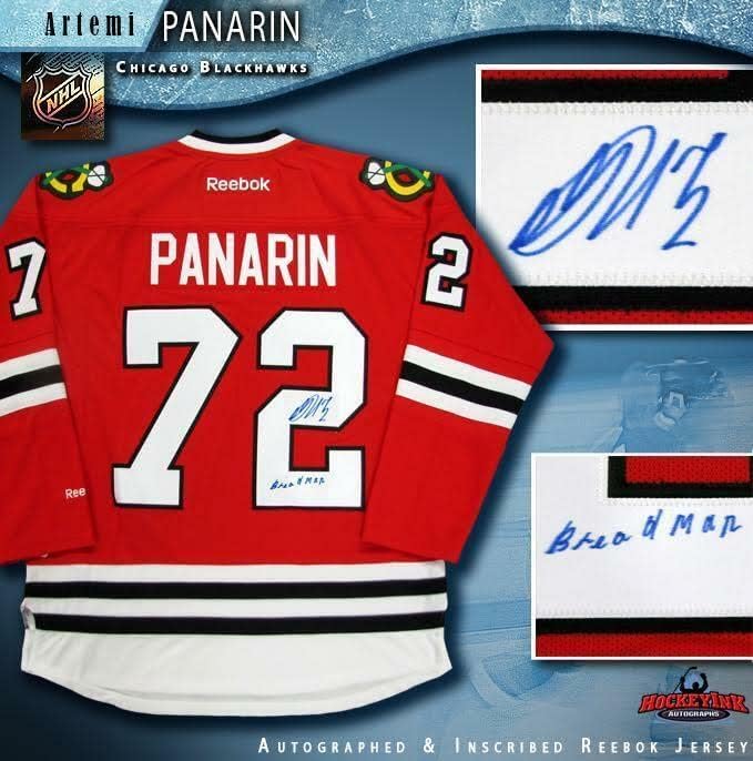 Artemi Panarin İmzalı Chicago Blackhawks Kırmızı Reebok Forması BREADMAN İmzalı NHL Formaları