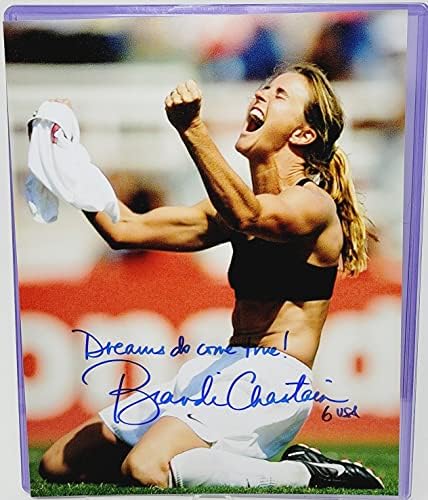 Brandi Chastain İmzalı 8x10 fotoğraf ABD Kadın Milli Takımı 1999 Kadınlar Dünya Kupası Futbol