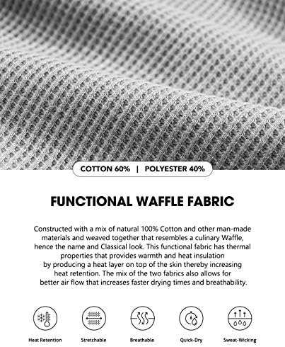 CQR 1 veya 2 Paket erkek Uzun Kollu termal iç çamaşır Üstleri, Orta Ağırlık Waffle Crewneck Gömlek, Kış Soğuk Hava