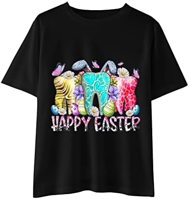 Çocuklar Paskalya Günü T erkek çocuklar için tişörtler Kızlar Mutlu Paskalya Üstleri Yaz Rahat Tavşan Kısa Kollu