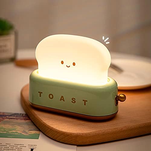 Kawaii tost lamba, gülümseme yüz gece lambası odası dekor için, Timming, Dim şarj edilebilir masa lambası yatak odası