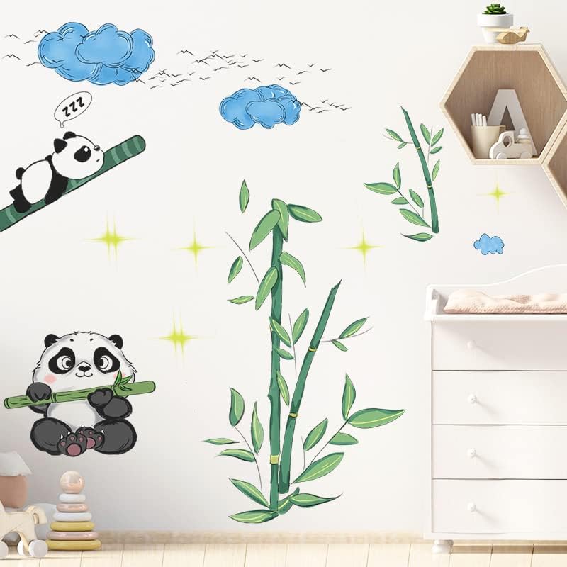 COVPAW Duvar Çıkartmaları Ev Dekor Panda Bambu Çocuk Kreş Bebek çocuk Odası Çıkartmaları Dekor