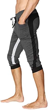 4-rth erkek Ultra Esnek Üç Renkli Kelepçeli Yoga Pantolon Modal Fransız Havlu amerika'da Yapılan Kaliforniya Streç
