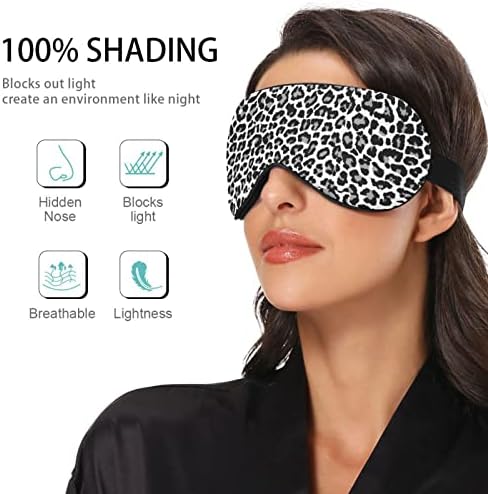 Beyaz Leopar Nefes Uyku Gözler Maske, Serin Duygu Göz Uyku Kapak için Yaz Dinlenme, elastik Konturlu Körü Körüne