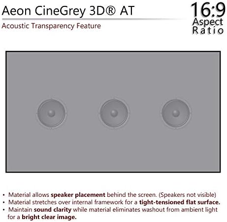 Elit Ekranlar Aeon Akustik Şeffaf CineGrey 3D Serisi, 110 inç 16:9, Ses şeffaf Ekran Ortam ışığı Reddetme Sabit Çerçeve