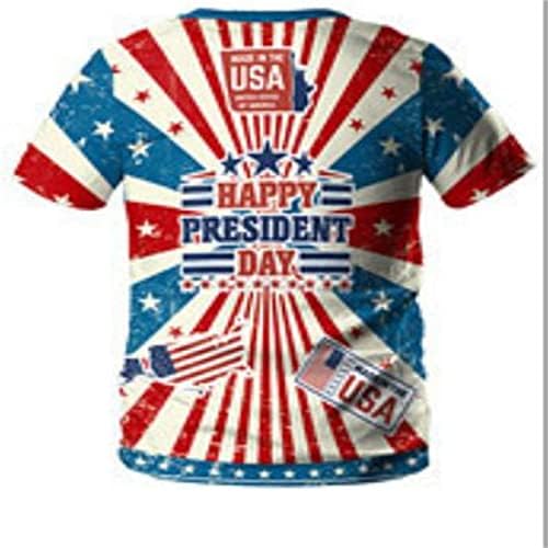 2023 Yeni Erkek Grafik Tees Casual Tshirt 3D 4th Temmuz Bayrağı Desen Vintage T Shirt Gömlek Tunik Y