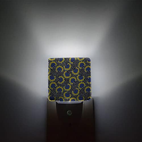 Çocuklar için Gece lambası, Afrika Kumaş Geleneksel Soyut Çiçek Siyah Doku LED gece lambası fişi duvara ışık sensörleri