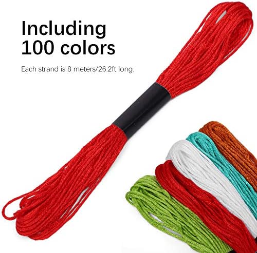 Nakış İpi Çapraz Dikiş İpliği, 100 Nakış İpliği Polyester Pamuk Çapraz Dikiş Skeins DIY El Sanatları Dikiş Araçları
