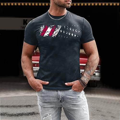 Erkek 4th Temmuz T-Shirt Yıldız Çizgili ABD Bayrağı Grafik Tees Amerikan Vatansever Gömlek Mermorial Günü T-Shirt