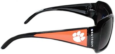 Spor Takımı Aksesuarları Clemson Tigers Siyah Güneş Gözlüğü Logo ve Kristal Berraklığında Rhinestones Bayanlar için
