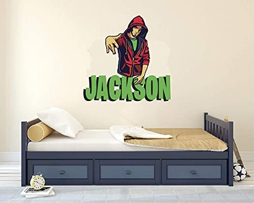 Özel Ad Duvar Çıkartması - Ünlü Çocuk Hoodie Rapçi Çocuk Duvar Çıkartması Ev Yatak Odası Kreş Oyun Odası Dekorasyon