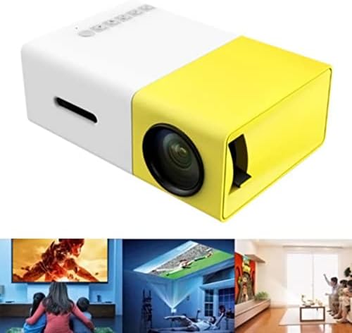 SOLUSTRE Projektör Mini İç / Dış Mekan Sineması Led Mini Projektör Sinema Akıllı Telefon Filmi Sarı Abd Beyaz Projektörler