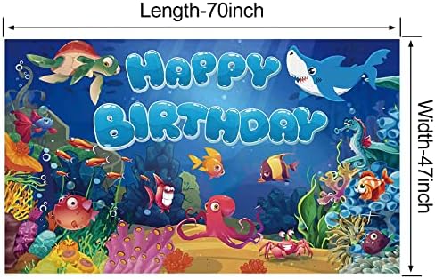 Okyanus Mutlu Doğum Günü Afiş, Deniz Altında Doğum Günü Süslemeleri Çocuklar için Parti, Tropikal Balık Okyanus Tema