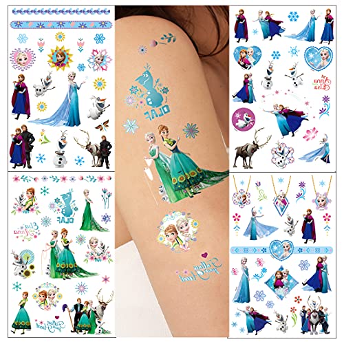 GODSON Prenses Dövmeler 4 yaprak Sahte Geçici Dövmeler Çocuklar Kadınlar Yetişkinler için Parti İyilik Doğum Günü