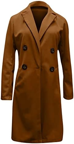 FOVİGUO Womens Artı Boyutu Kış Mont, sonbahar Tunik Klasik Uzun Kollu Ceketler Kadın Açık Sıcak Slim Fit Katı