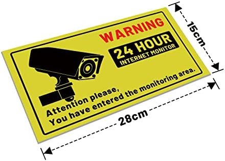 WESECUU Video Gözetim Kamera Uyarı İşareti Etiketi - 6 Paket 10x7 inç - CCTV Güvenlik Premium Kendinden yapışkanlı