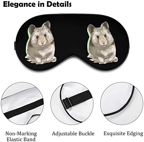 Hamster Resim Komik Uyku Göz Maskesi Yumuşak Körü Körüne Göz Kapağı Ayarlanabilir Kayış ile Gece Siperliği Erkekler