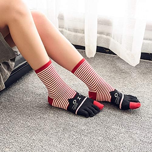 Ayak bileği varis çorabı Kadınlar İçin Parmak Renkli Beş Çorap Pamuk Çorap Ayak Kız Kedi Cadılar Bayramı Çorap