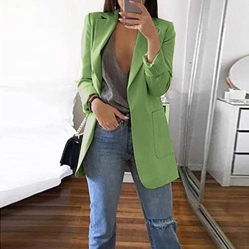 Kadın Açık Ön Blazers Uzun Kollu Çalışma Ofisi Ceketler Blazer Casual Hafif Ceket Gömlek Sonbahar Giysileri Kadınlar