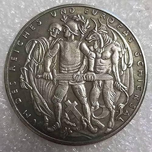 Antika El Sanatları 1944 Alman hatıra parası Eski Gümüş Dolar Gümüş Yuvarlak Yabancı Para Antika Koleksiyonu 1037