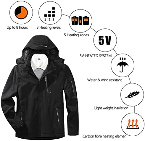 Ayrılabilir rüzgar geçirmez şarj kadife USB alan ceketler ısıtma ceket kadın ısıtma ve 3 şapka ceketler yürüyüş sıcak