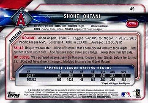 2018 Okçu 49 Shohei Ohtani RC Çaylak Beyzbol Ticaret Kartı Melekler