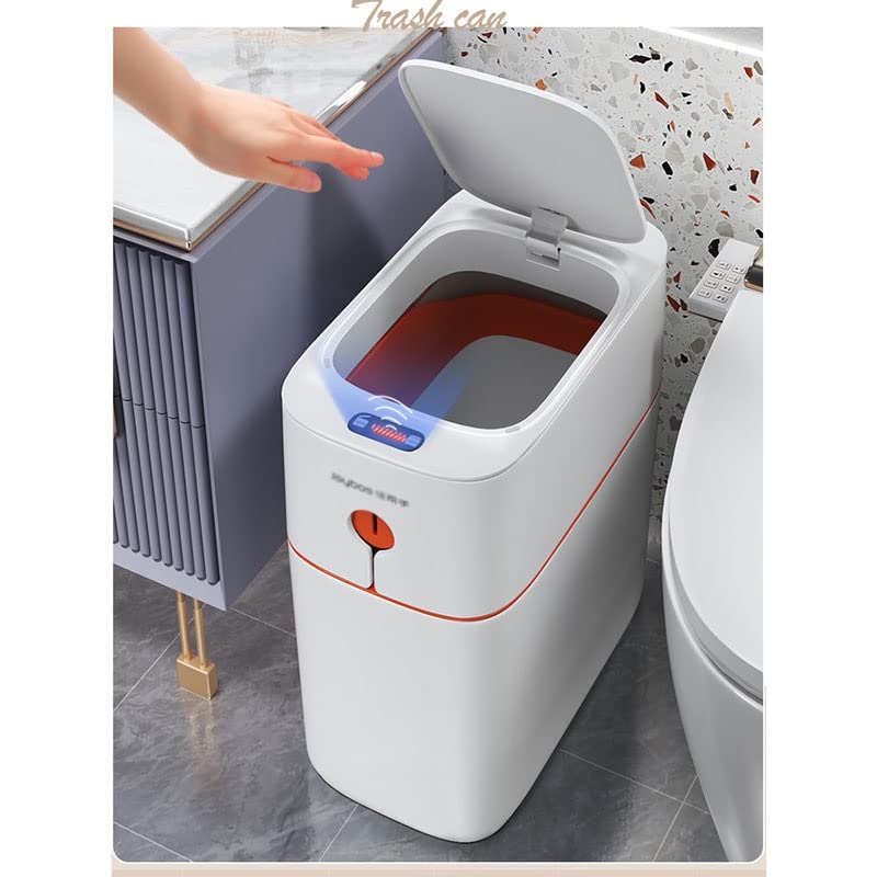 CZDYUF Elektronik Otomatik çöp tenekesi Otomatik Paketleme 13L Ev Tuvalet Banyo Atık çöp tenekesi akıllı sensörlü