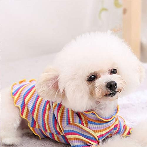 Büyük Köpekler için büyük Köpek Gömlek Kız Köpek Gömlek Kedi Gökkuşağı Pet Kış Giysileri Pijama T-Shirt Sevimli Yelek