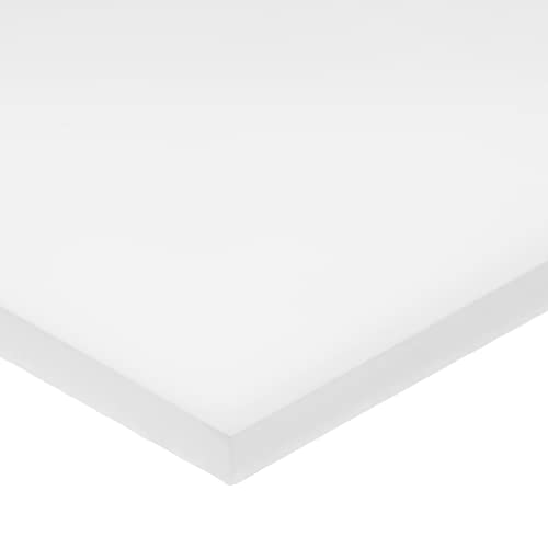 Delrin Asetal Homopolimer Plastik Çubuk, Beyaz, 5/8 inç Kalınlığında x 3 inç Genişliğinde x 12 inç Uzunluğunda