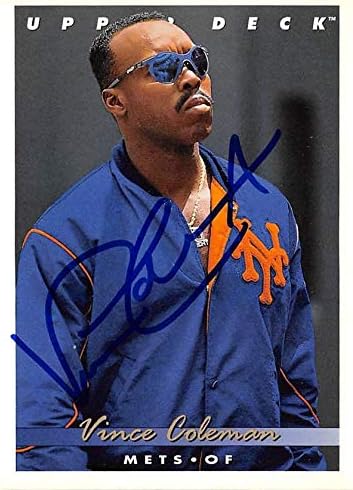 İmza Deposu 586865 Vince Coleman İmzalı Beyzbol Kartı-New York Mets - 1993 Üst Güverte No. 748