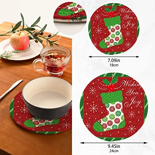 UMIRIKO Noel Çorap tutacak Trivetleri Seti 2 Adet, mutfak dekoru için Tutacaklar, Sıcak Yemekler/Saksılar için %100