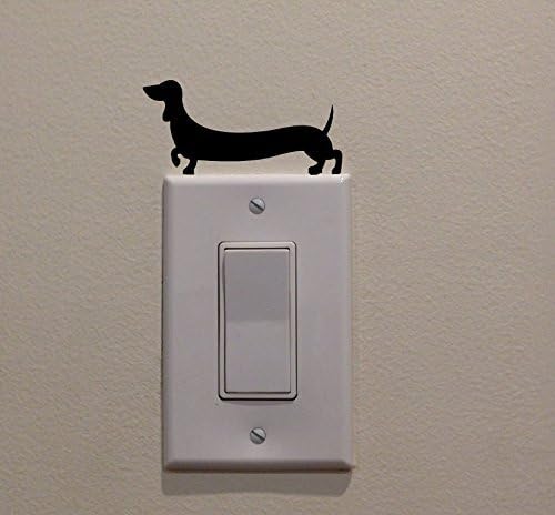 YİNGKAİ Sevimli Uzun Weiner Köpek Dachshund ışık anahtarı Çıkartması Vinil Duvar çıkartma Sanat Oturma Odası Oyma