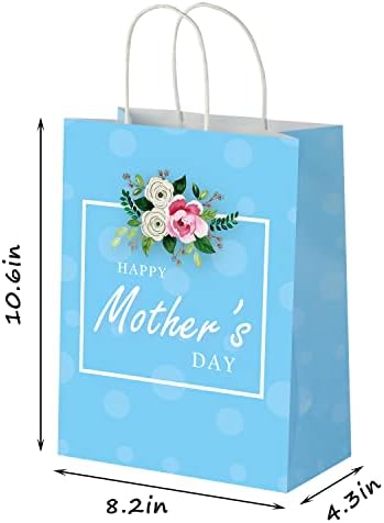 BLEWINDZ 16 Adet anneler Günü hediye keseleri ile 16 Adet Doku Kağıtları, 10.6”Orta Çiçek Mutlu anneler Günü hediye