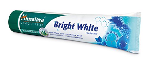 Himalaya Parlak Beyaz Diş Macunu, Plak Azaltmak ve Dişleri Beyazlatmak için Florür İçermez, 6.17 oz (4'lü Paket)