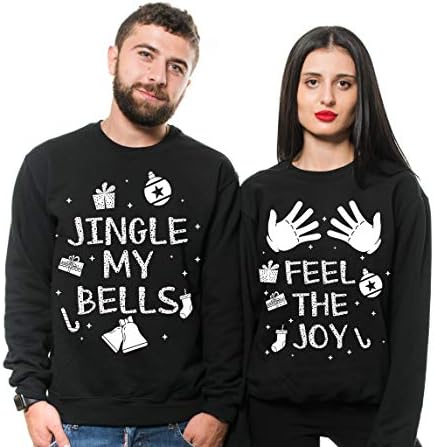 İpek yolu Tees Noel çirkin kazak parti komik çift eşleşen tişörtü siyah