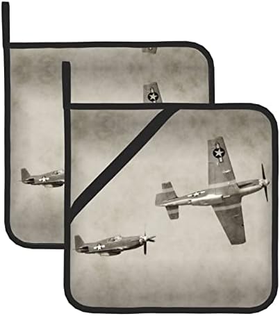 2. Dünya Savaşı Uçak Uçak Kare Yalıtımlı Tava Pedi - 8x8 inç (iki parçalı) Kalınlığında, Sıcağa Dayanıklı Yalıtım.