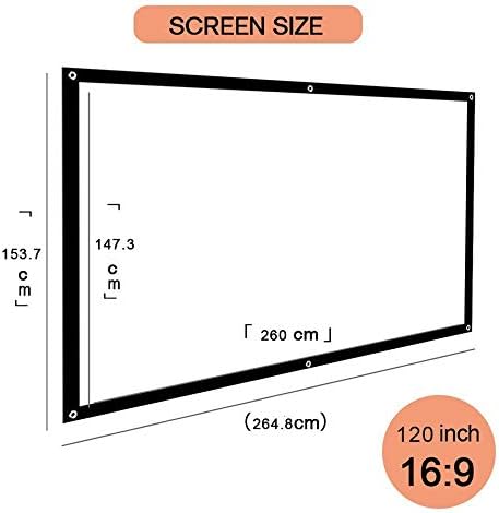 PBKINKM 120 inç 16:9 projektör ekranı Taşınabilir projeksiyon perdesi Katlanabilir Projeksiyon Ekranı Ön Arka Ev