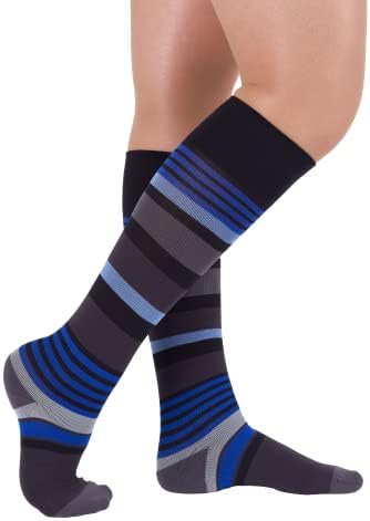 Rejuva Rengarenk Şerit 20-30 mmHg Mezun varis çorabı Erkekler ve Kadınlar için