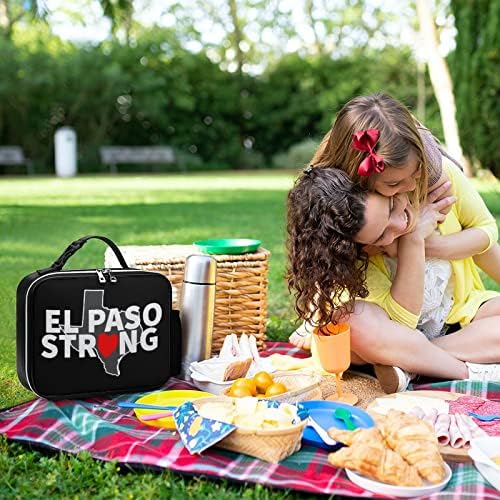El Paso Güçlü Kalp Öğle Yemeği Çantası Sızdırmaz Tote Kutusu Sevimli Baskılar Kolu ve Cep ile Kadın Erkek İş Piknik